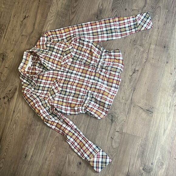 Veronica Beard Shania Button Down Top Red Multi Size 2 - Picture 3 of 6